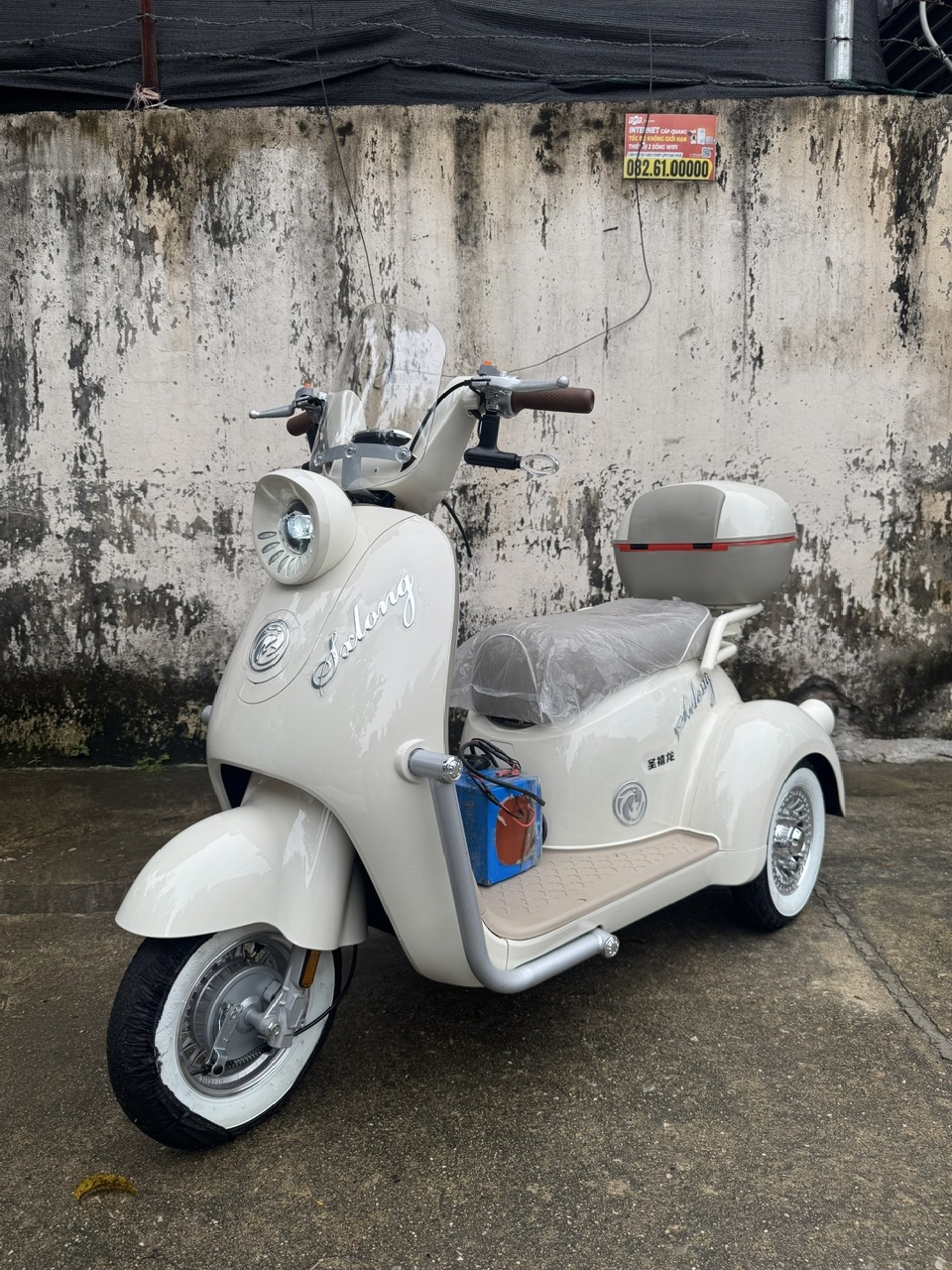 SXLONG MINI Cổ điển – Xe điện 3 bánh 600W, 5 bình 48V30Ah, tải trọng 250kg