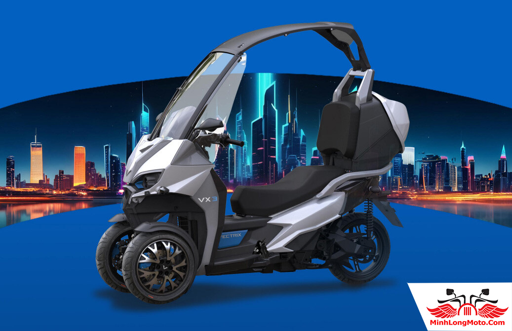 Vectrix VX3 2025 - Xe điện ba bánh đi 240km mỗi lần sạc